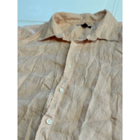 Club Room Luxury Men's Linen Button Down Shirt Peach Size 2XL XXL - Picture 2 of 4